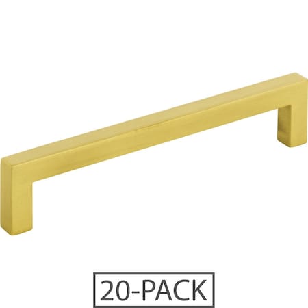 Elements of the 128 mm Center-to-Center Brushed Gold Square Stanton Cabinet Bar Pull 20PK 625-128BG-20